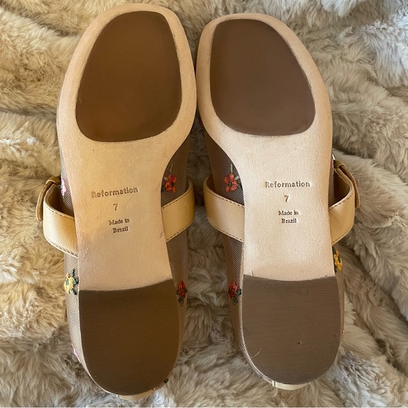NEW Anthropologie Reformation Floral Embroidered Bethany Mesh Ballet Flats 7 US - Picture 7 of 12
